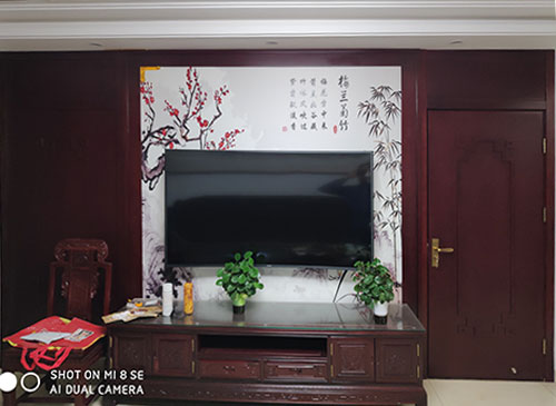 广州中式家庭装修电视柜效果展示
